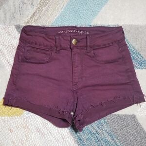 American Eagle Maroon Jean Shorts 2